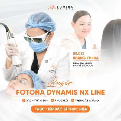 Bác sĩ CK1 Neáng Thi Ra trực tiếp điều trị Laser Fotona Dynamis Nx Line Lumira