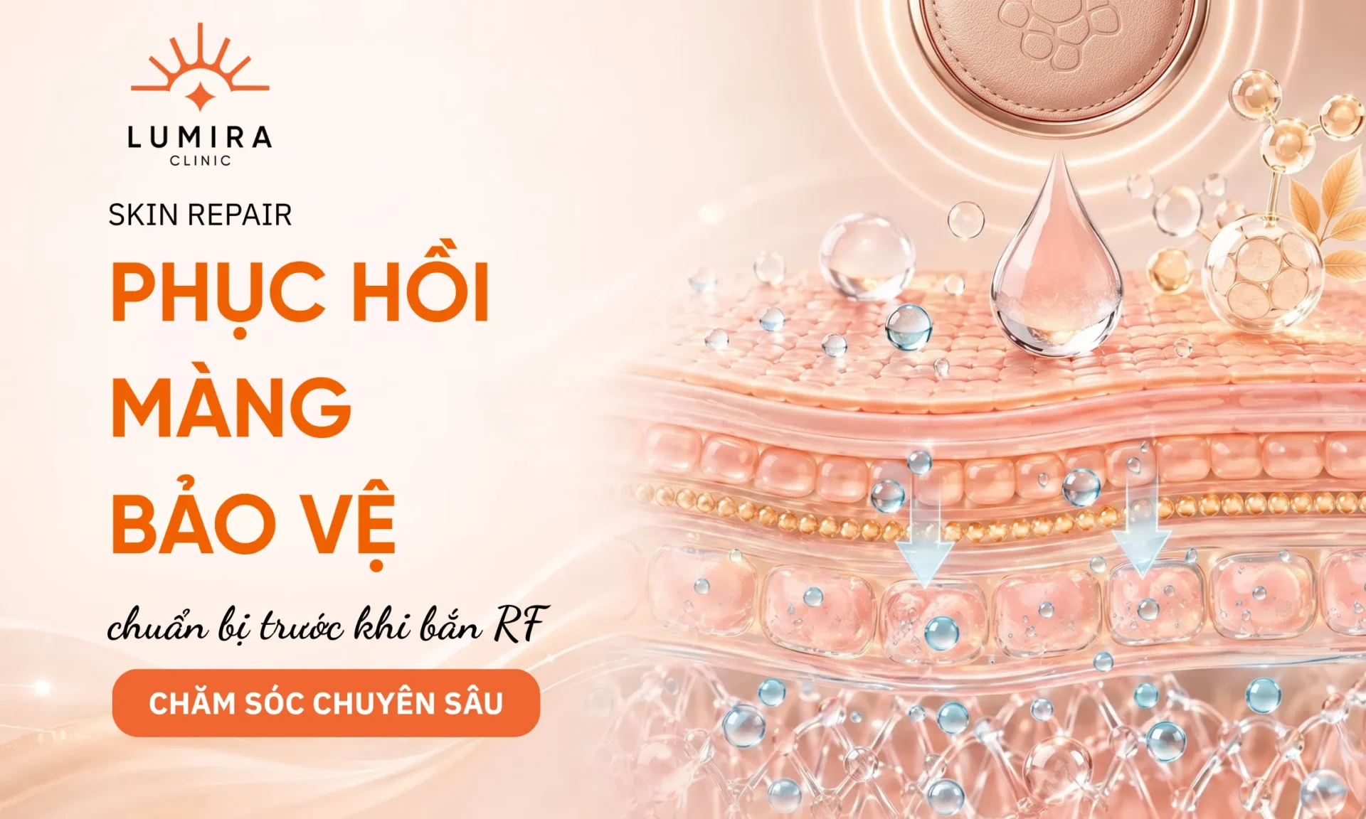 Phác đồ phục hồi hàng rào da trước khi làm Thermage FLX tại Lumira Clinic