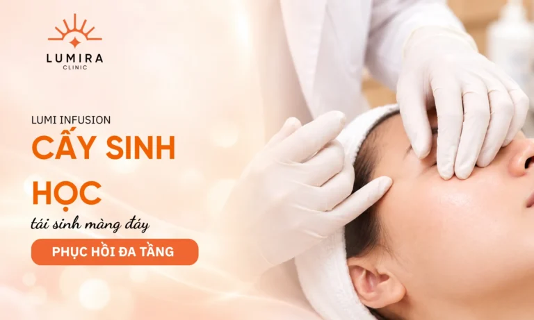 Liệu pháp cấy dưỡng chất PRP tự thân và Lumi Infusion tái sinh màng đáy phục hồi da nám