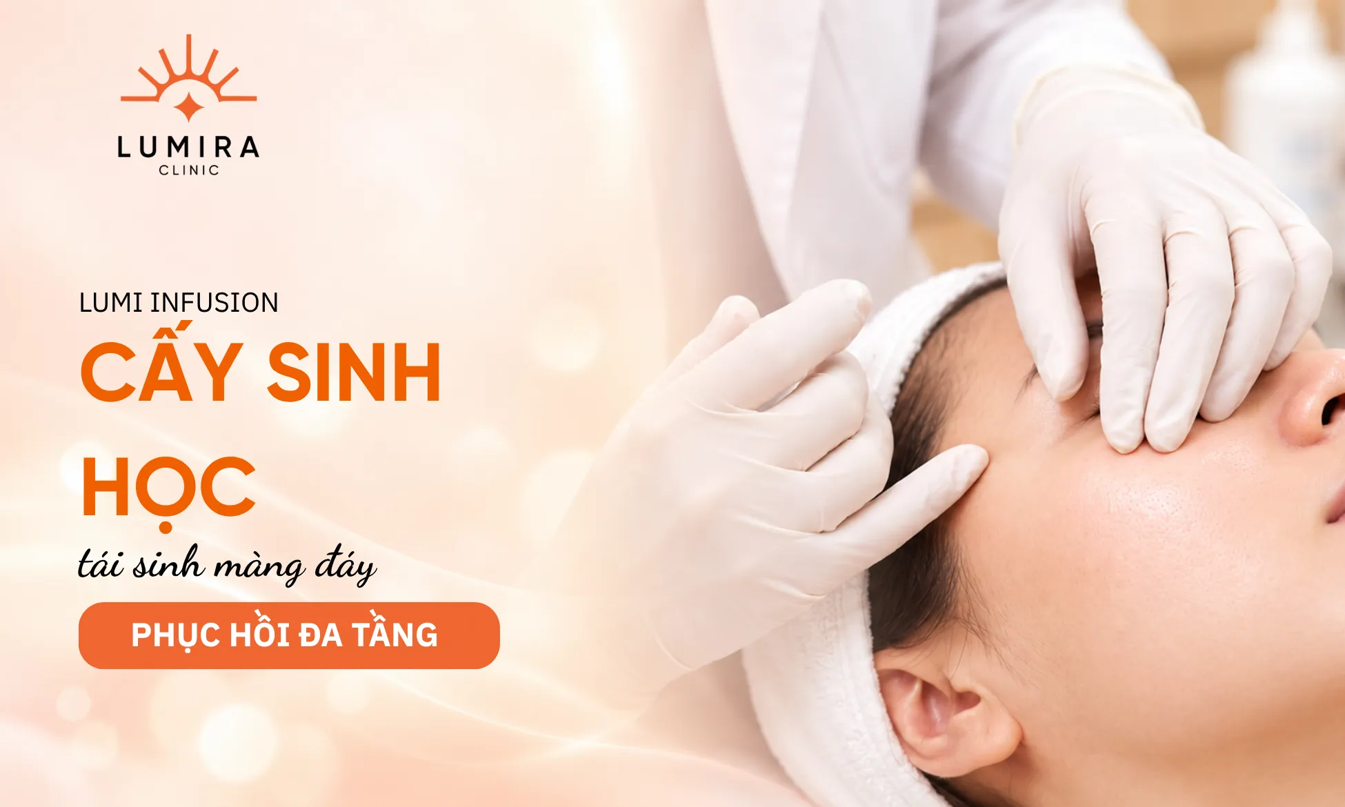 Liệu pháp cấy dưỡng chất PRP tự thân và Lumi Infusion tái sinh màng đáy phục hồi da nám