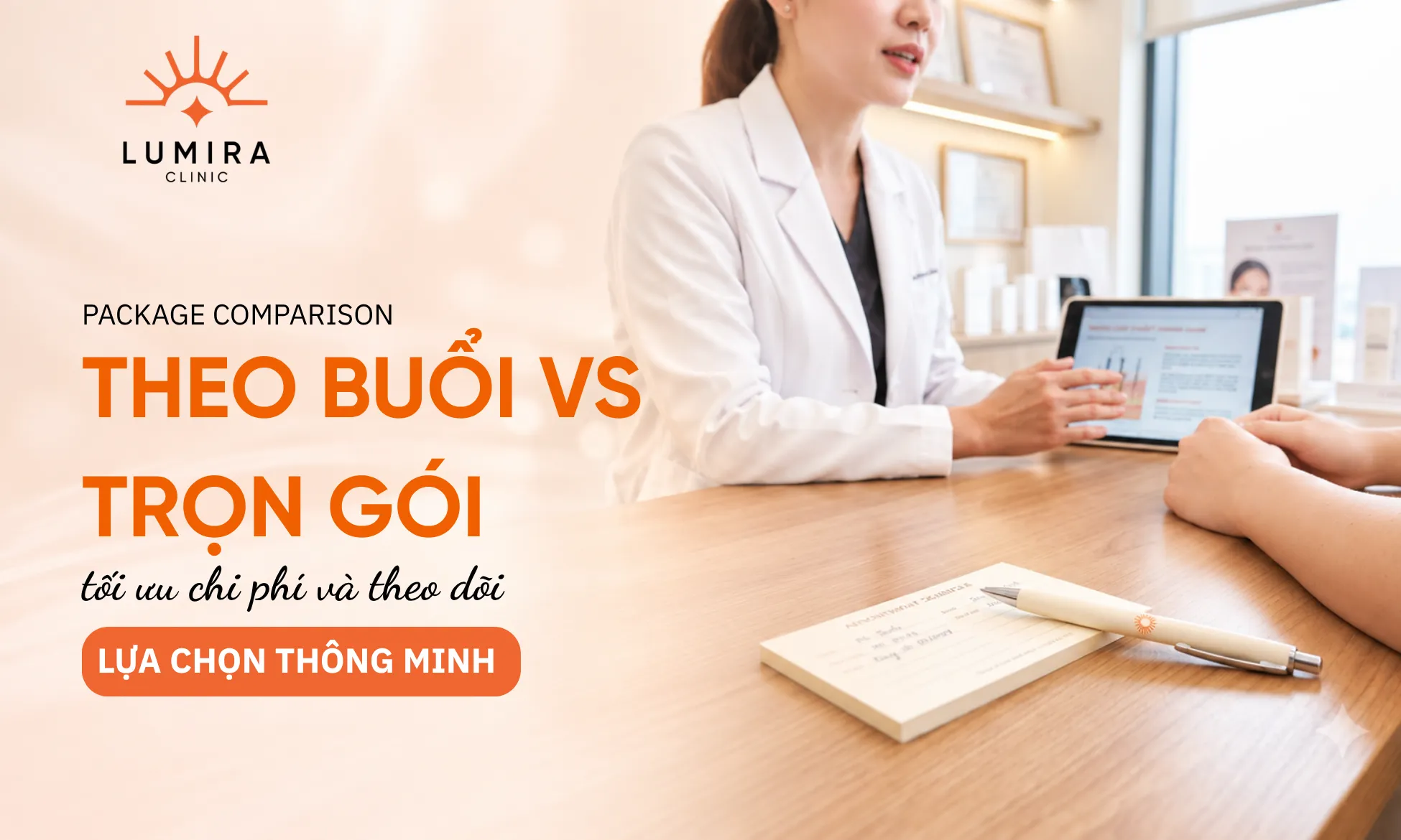 Bảng phân tích so sánh hiệu quả chi phí giữa hình thức trị nám trọn gói và trả theo từng buổi lẻ