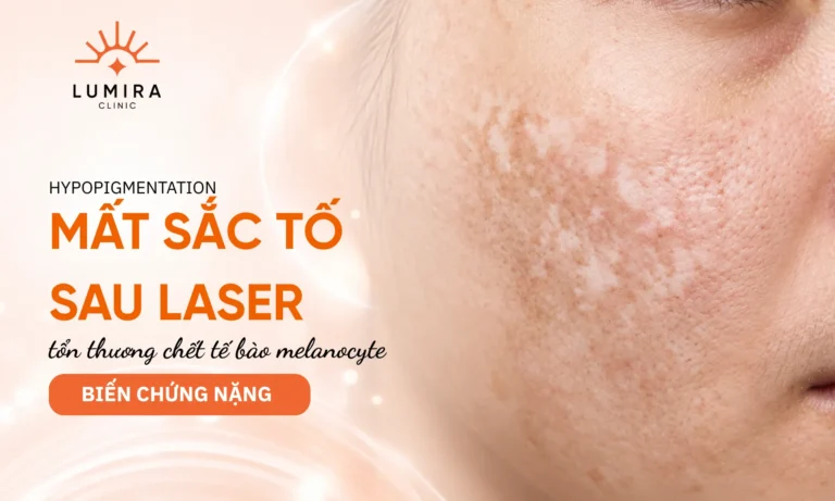 Nguy cơ biến chứng mất sắc tố tạo đốm trắng do hoại tử vĩnh viễn tế bào hắc tố melanocyte sau laser