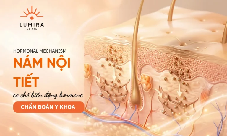 Cơ chế biến động nồng độ hormone estrogen và progesterone kích hoạt thụ thể melanocyte gây nám nội tiết