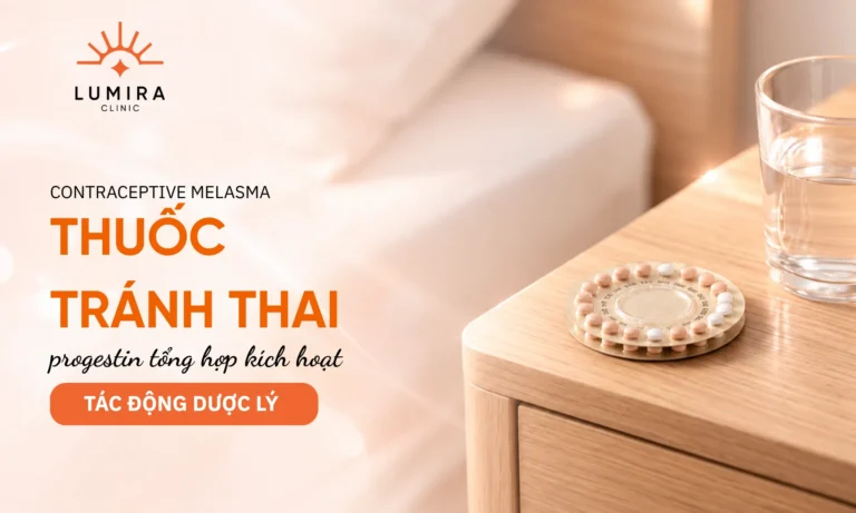 Tác động dược lý của progestin tổng hợp trong thuốc tránh thai hàng ngày kích thích tăng sắc tố da