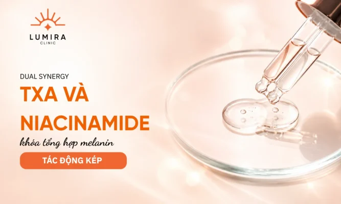 Cơ chế cộng hưởng hiệp đồng giữa Tranexamic Acid và Niacinamide trong kiểm soát sắc tố đa tầng