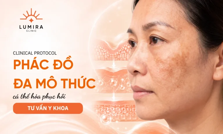 Hình ảnh lâm sàng thực tế nền da nám và phác đồ phục hồi màng đáy đa mô thức chuẩn y khoa