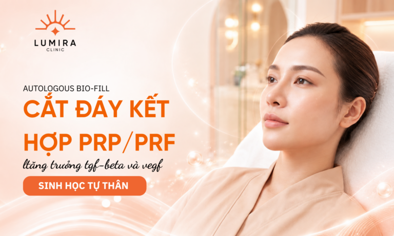 Thoa tinh chat huyet tuong tu than PRP PRF len vung seo lom nhe tren ma - Lumira Clinic