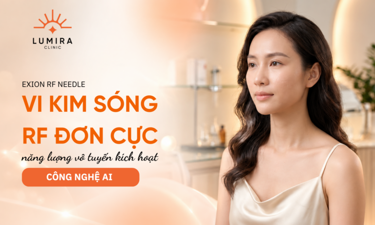 Tinh trang seo ro nong kem lo chan long vung ma phu hop vi kim Exion RF - Lumira Clinic