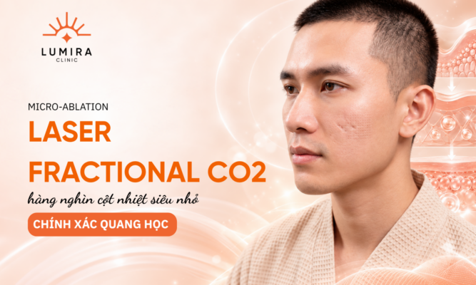 Vung da seo lom nhe tren ma voi vi diem Laser Fractional CO2 hong nhat - Lumira Clinic