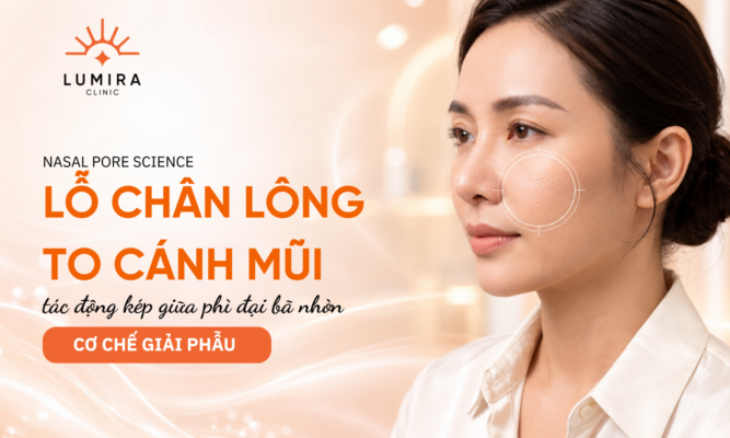 Can canh lo chan long vung canh mui va ma trong tren nen da tu nhien - Lumira Clinic