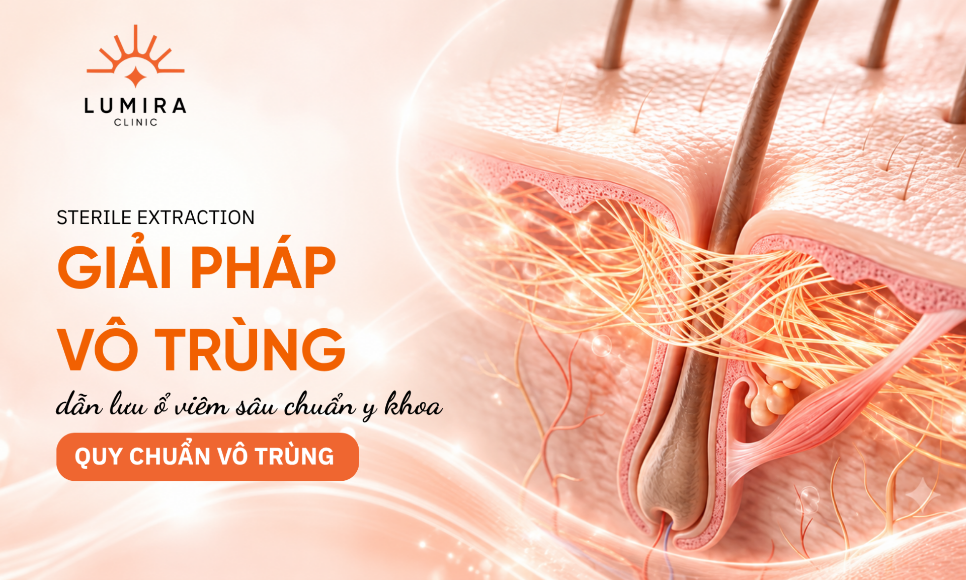 Dung cu dan luu giai ap va xu ly mun boc viem sau vo trung - Lumira Clinic