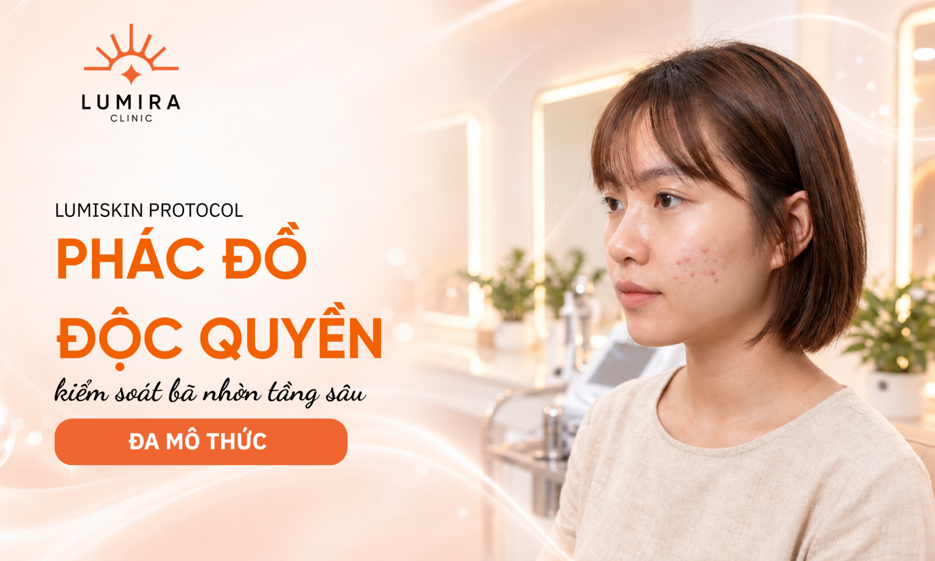Nen da dau kem mun an va mun san hong nhe tren ma trong phac do LumiSkin - Lumira Clinic