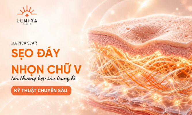 Nhan dien seo day nhon Icepick va phuong phap cham TCA Cross - Lumira Clinic